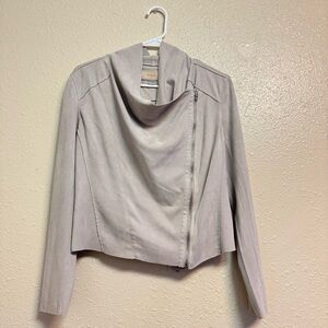 Blank NYC Grey Suede Cowl Neck Jacket